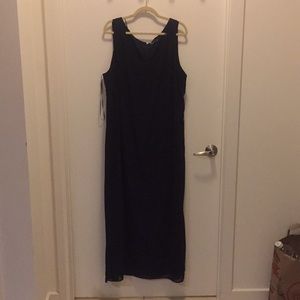 18W long black dress sheer overlay, black liner